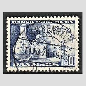 FRIM�RKER DANMARK | 1975 - AFA 590 - Dansk porcel�n - 130 �re bl� - Pragt Stemplet K�benhavn