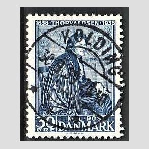 FRIM�RKER DANMARK | 1938 - AFA 251 - Thorvaldsen 30 �re bl� - Lux Stemplet Kolding