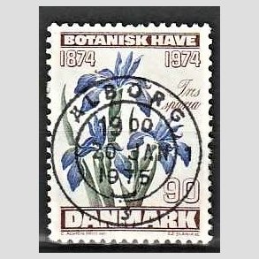 FRIM�RKER DANMARK | 1974 - AFA 577 - Botanisk Have 100 �r. - 90 �re brun/bl�/gr�n - Pragt Stemplet �lborg