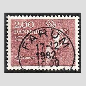 FRIM�RKER DANMARK | 1982 - AFA 747 - Europam�rker - 2,00 Kr. r�d - Pragt Stemplet Farum