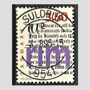 FRIM�RKER DANMARK | 1995 - AFA 1095 - Rimkr�nike - 3,50 Kr. flerfarvet - Pragt Stemplet Suldrup