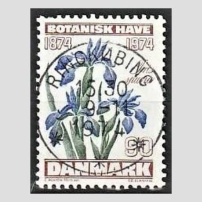 FRIM�RKER DANMARK | 1974 - AFA 577 - Botanisk Have 100 �r. - 90 �re brun/bl�/gr�n - Pragt Stemplet Ringk�bing