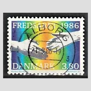 FRIM�RKER DANMARK | 1986 - AFA 857 - FN�s freds�r - 3,80 Kr. flerfarvet - Pragt Stemplet �lborg
