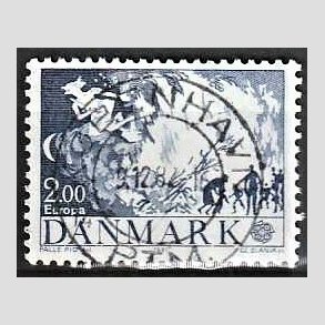 FRIM�RKER DANMARK | 1981 - AFA 728 - Folklore - 2,00 Kr. bl� - Pragt Stemplet