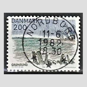 FRIM�RKER DANMARK | 1981 - AFA 733 - Sj�lland og �er - 200 �re flerfarvet - Pragt Stemplet Nordborg