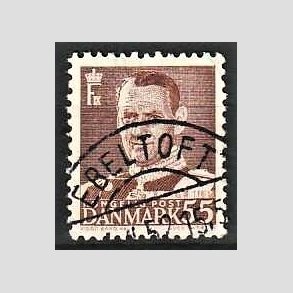 FRIMRKER DANMARK | 1951 - AFA 327 - Fr. IX 55 re brun - Pragt Stemplet Ebeltoft