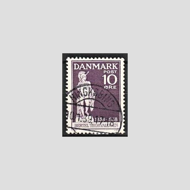 FRIMRKER DANMARK | 1938 - AFA 250 - Thorvaldsen 10 re violet - Lux Stemplet Ringkbing