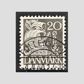 FRIM�RKER DANMARK | 1937-40 - AFA 204a - Karavel 20 �re gr� Type II - Lux Stemplet F�llenslev