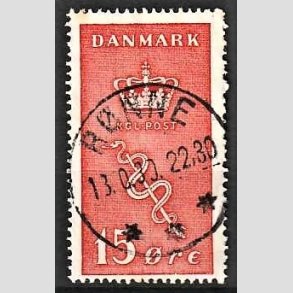 FRIM�RKER DANMARK | 1929 - AFA 179 - 15+5 �re r�d Kr�ftfrim�rke - Lux Stemplet R�nne