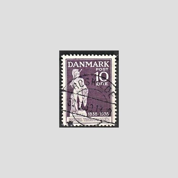 FRIMRKER DANMARK | 1938 - AFA 250 - Thorvaldsen 10 re violet - Lux Stemplet Roskilde