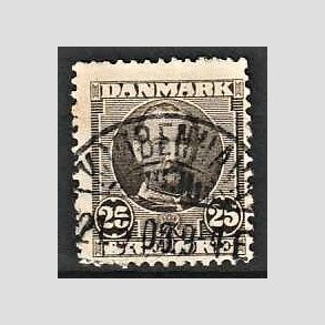 FRIM�RKER DANMARK | 1907 - AFA 57 - Frederik VIII 25 �re sepiabrun - Lux Stemplet Kj�benhavn