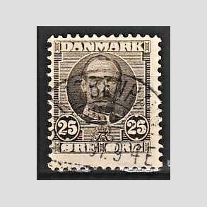 FRIM�RKER DANMARK | 1907 - AFA 57 - Frederik VIII 25 �re sepiabrun - Lux Stemplet Kj�benhavn