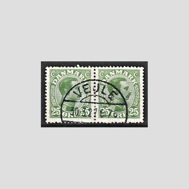 FRIMRKER DANMARK | 1925-26 - AFA 148 - Chr. X 25 re grn i par - Lux Stemplet Vejle