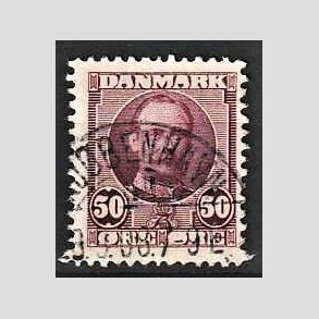 FRIM�RKER DANMARK | 1907 - AFA 58 - Frederik VIII 50 �re r�dlilla - Pragt Stemplet Kj�benhavn
