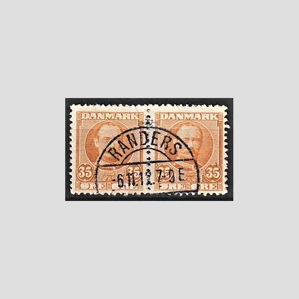 FRIMRKER DANMARK | 1912 - AFA 63 - Frederik VIII 35 re orange i par - Lux Stemplet Randers