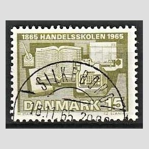 FRIM�RKER DANMARK | 1965 - AFA 429 - �rhus Handelsskole 100 �r - 15 �re olivgr�n - Lux Stemplet Silkeborg