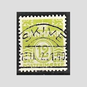 FRIMRKER DANMARK | 1952-53 - AFA 335 - Blgelinie 12 re lysgrn - Lux Stemplet Skive