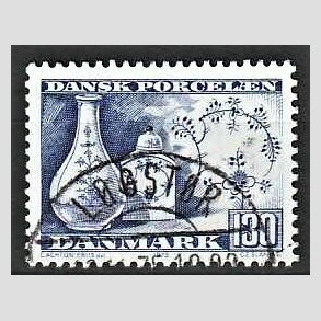 FRIM�RKER DANMARK | 1975 - AFA 590 - Dansk porcel�n - 130 �re bl� - Pragt Stemplet L�gst�r