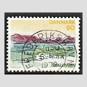 FRIM�RKER DANMARK | 1977 - AFA 638 - Lansdel Sydjylland - 90 �re flerfarvet - Pragt Stemplet Frederikshavn