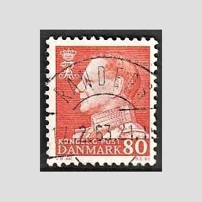 FRIMRKER DANMARK | 1961-62 - AFA 400 - Fr. IX 80 re orangegul - Pragt Stemplet Randers
