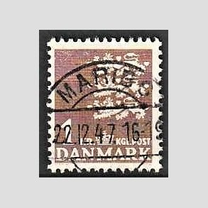 FRIMRKER DANMARK | 1946-47 - AFA 293 - Rigsvben 1,00 Kr. brun - Lux Stemplet Maribo