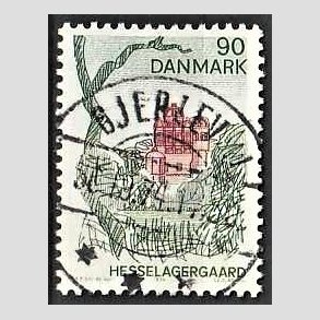FRIM�RKER DANMARK | 1974 - AFA 569 - Landsdelsserie Fyn - 90 �re flerfarvet - Pragt Stemplet Gerlev J