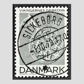 FRIM�RKER DANMARK | 1979 - AFA 685 - Vikingetiden - 2 Kr. gr�nbl� - Pragt Stemplet Silkeborg