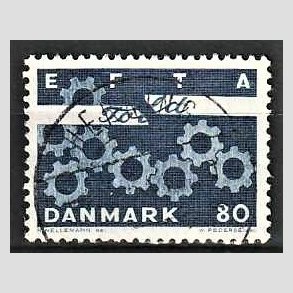 FRIM�RKER DANMARK | 1967 - AFA 453 - EFTA - 80 �re bl� - Pragt Stemplet Herning