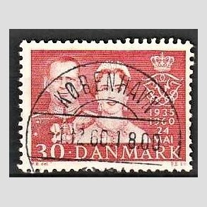 FRIM�RKER DANMARK | 1960 - AFA 384 - S�lvbryllup - 30 �re r�d - Pragt Stemplet K�benhavn