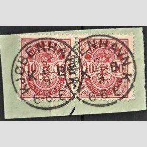 FRIMRKER DANMARK | 1884-85 - AFA 35 - 10 re rd i par p klip - Lux Stemplet 