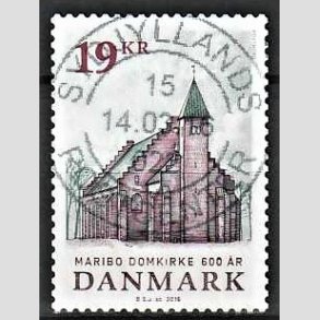 FRIM�RKER DANMARK | 2016 - AFA 1844 - Maribo Domkirke 600 �r - 19,00 Kr. flerfarvet - Pragt Stemplet