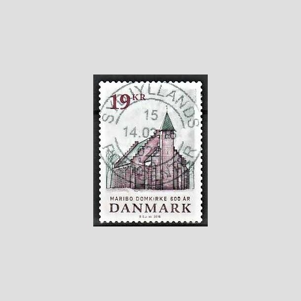 FRIMRKER DANMARK | 2016 - AFA 1844 - Maribo Domkirke 600 r - 19,00 Kr. flerfarvet - Pragt Stemplet