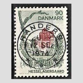 FRIM�RKER DANMARK | 1974 - AFA 569 - Landsdelsserie Fyn - 90 �re flerfarvet - Pragt Stemplet Randers