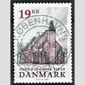 FRIM�RKER DANMARK | 2016 - AFA 1844 - Maribo Domkirke 600 �r - 19,00 Kr. flerfarvet - Pragt Stemplet