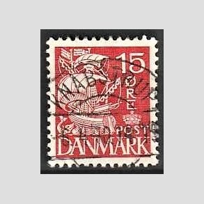FRIM�RKER DANMARK | 1937-40 - AFA 203a - Karavel 15 �re r�d Type II - Lux Stemplet Knabstrup