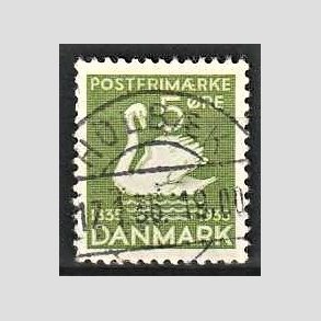 FRIM�RKER DANMARK | 1935 - AFA 223 - H. C. Andersen 5 �re gr�n - Lux Stemplet Holb�k