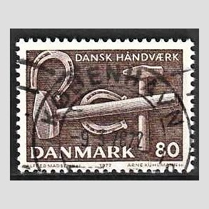 FRIM�RKER DANMARK | 1977 - AFA 641 - Dansk h�ndv�rk - 80 �re brun - Lux Stemplet
