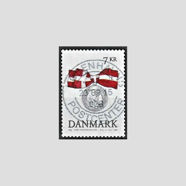 FRIMRKER DANMARK | 2015 - AFA 1814 - Danske ordener - 7,00 Kr. flerfarvet - Pragt Stemplet