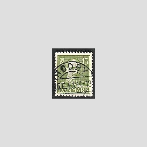 FRIMRKER DANMARK | 1942-44 - AFA 275 - Chr. X 15 re grn - Lux Stemplet Rdby