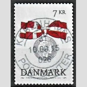 FRIM�RKER DANMARK | 2015 - AFA 1814 - Danske ordener - 7,00 Kr. flerfarvet - Pragt Stemplet
