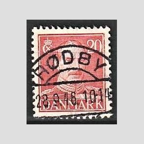 FRIMRKER DANMARK | 1942-44 - AFA 276 - Chr. X 20 re rd - Lux Stemplet Rdby