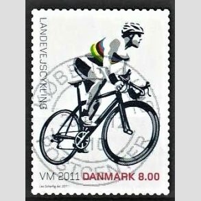 FRIM�RKER DANMARK | 2011 - AFA 1674 - WM i landevejscykling - 8,00 Kr. flerfarvet - Pragt Stemplet