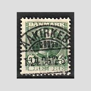 FRIMRKER DANMARK | 1905-06 - AFA 52 - Chr. IX 5 re grn - Lux Stemplet Aakirkeby