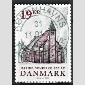 FRIM�RKER DANMARK | 2016 - AFA 1844 - Maribo Domkirke 600 �r - 19,00 Kr. flerfarvet - Pragt Stemplet
