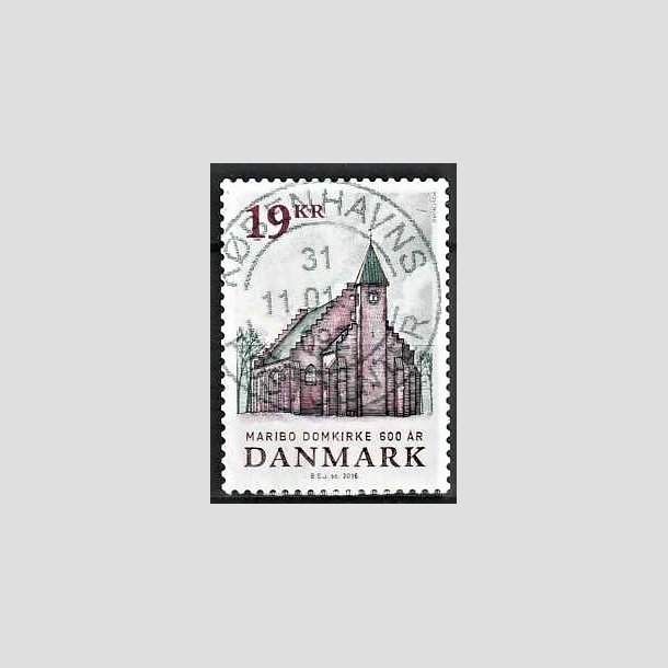 FRIMRKER DANMARK | 2016 - AFA 1844 - Maribo Domkirke 600 r - 19,00 Kr. flerfarvet - Pragt Stemplet