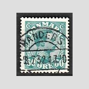 FRIMRKER DANMARK | 1921-22 - AFA 130 - Chr. X 60 re blgrn - Lux Stemplet Randers