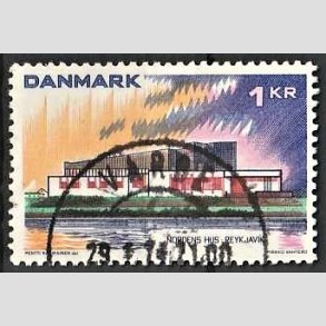FRIM�RKER DANMARK | 1973 - AFA 548 - Nordens hus. - 1 Kr. flerfarvet - Pragt Stemplet Varde