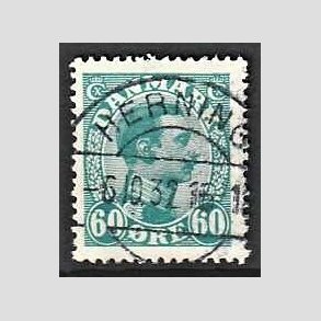 FRIMRKER DANMARK | 1921-22 - AFA 130 - Chr. X 60 re blgrn - Lux Stemplet Herning