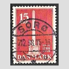 FRIM�RKER DANMARK | 1938 - AFA 244 - Stavnsb�ndet 15 �re r�d - Lux Stemplet Sor�