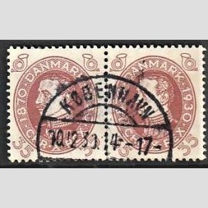 FRIMRKER DANMARK | 1930 - AFA 194 - Chr. X 60 r 35 re rdbrun i par - Lux Stemplet